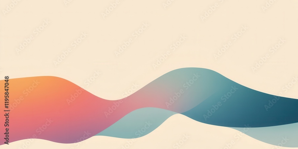 Poster soft, flowing waves in warm and cool colors create a tranquil backdrop that enhances creativity, sui