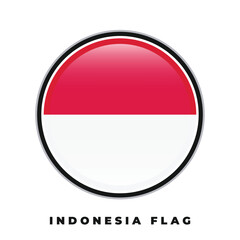 Obraz premium Indonesia flag round design icon circle vector template