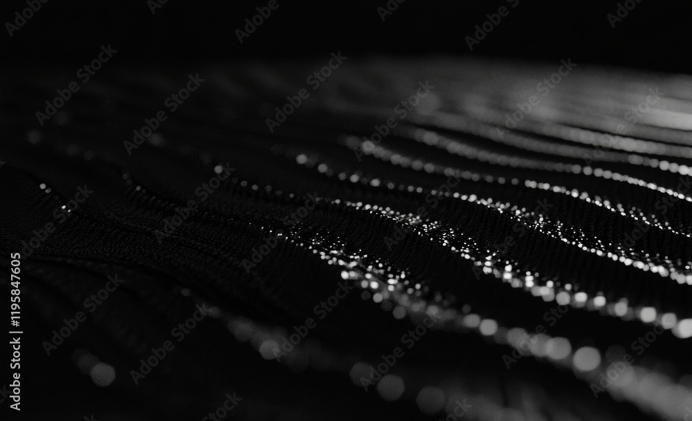 Poster magical forms inhabit a curved space. oil stains on a background of rippling lines. a 3d visualizati