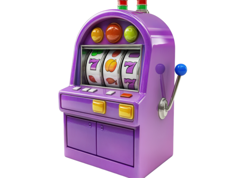 Isolated Purple Slot Machine