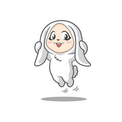 Adorable Rabbit Cartoon Character illustration