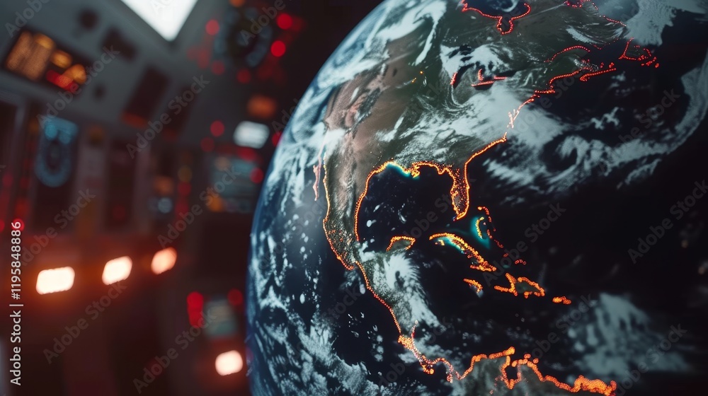 Poster high tech digital globe showcasing usa map with advanced global network and smart mapping