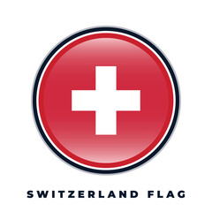 Switzerland flag round design icon circle vector template