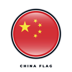 China flag round design icon circle vector template