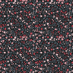 Seamless decorative flowers vector pattern