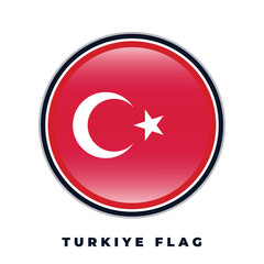 Turkiye flag round design icon circle vector template