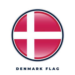 Obraz premium Denmark flag round design icon circle vector template
