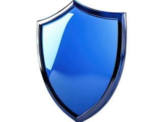 Isolated Blue Glass Shield