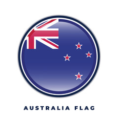 Australia flag round design icon circle vector template