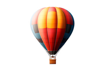 Fototapeta premium Vibrant hot-air balloon isolated on transparent background PNG for creative design projects and travel-themed visual content