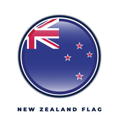 New Zealand flag round design icon circle vector template