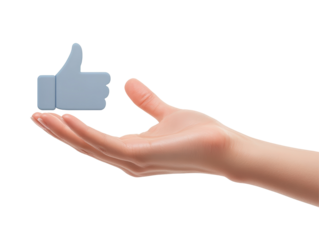 Isolated Hand with Thumbs Up, Like Symbol