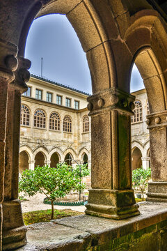 Spain, Galicia, Sarria. Monastery of the Magdalena, dating from the 12th Century