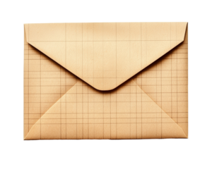 Isolated Brown Paper Envelope with Grid Design