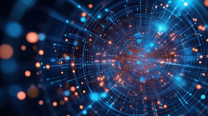 Abstract Digital Network Tunnel Of Light And Data