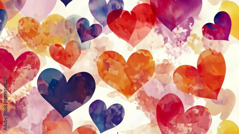 Aufkleber colorful heart patterns in various shapes and sizes create a vibrant backdrop for celebrations and e