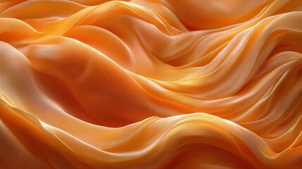 Obraz premium Flowing orange fabric creates an elegant texture and depth in soft drapery