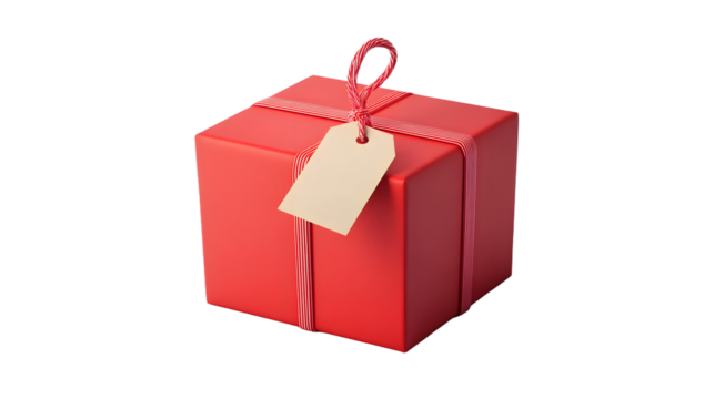 red package with tag isolated on white background