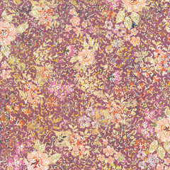 Obraz premium Elegant seamless hydrangea floral pattern in soft neutral tones. Vintage botanical background ideal for wallpaper, textiles, and packaging design.
