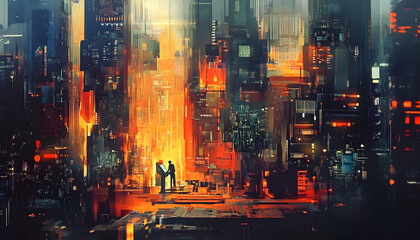 Fototapeta premium High-tech electronics factory workers assemble circuit boards by hand.