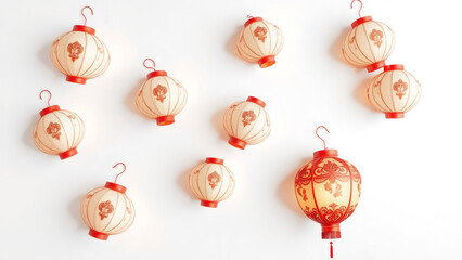 String of Red Chinese Lanterns