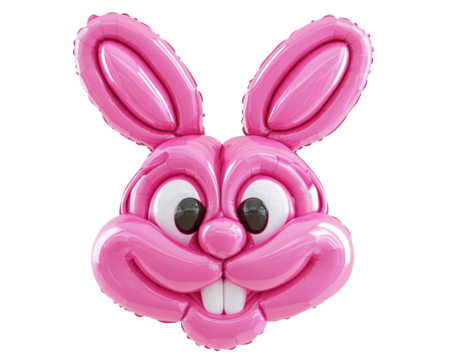 Isolated Pink Balloon Rabbit Head