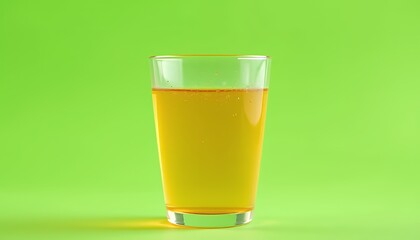 Close-up of a Glass of Refreshing Orange Juice Isolated on Green Screen Background. A vibrant image showcasing the color, texture, and bubbles in a tall glass of orange juice. Perfect for use in adver