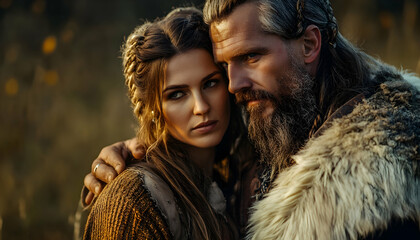 Historical Viking Romantic Couple