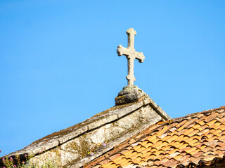 Cross on the top of the old Santiago Cathedral.