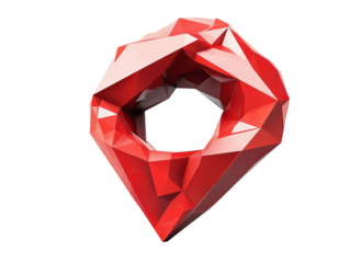 Isolated Red Geometric Location Icon