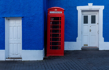 England. Traditional English phone booth.