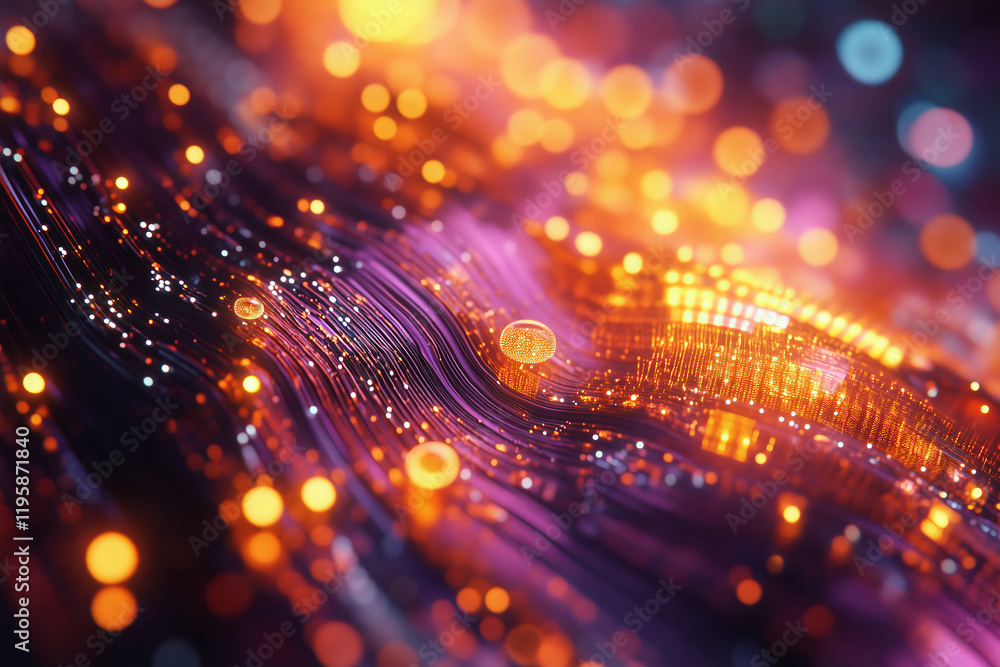 Poster Visualizing the complexities of quantum computing in vibrant patterns of light