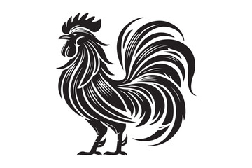 Rooster drawing silhouette
