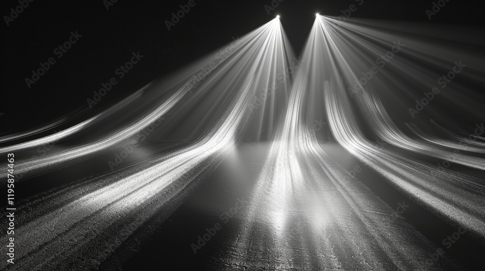 Poster realistic diagonal lines gobo effect with shadows for creative light overlay on surfaces