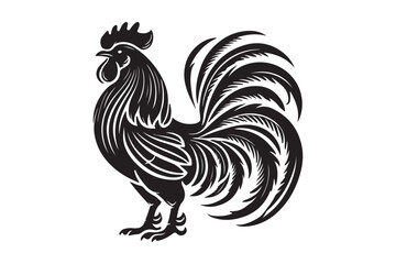 Rooster drawing silhouette