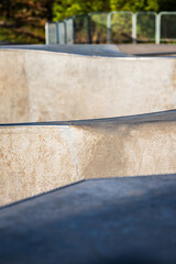 Obraz premium Details of a concrete skateboard park.