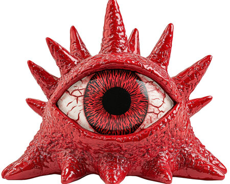 Isolated Spiked Red Eye Monster