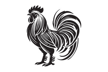 Rooster drawing silhouette
