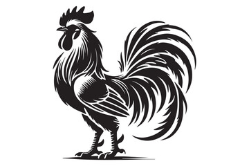 Rooster drawing silhouette