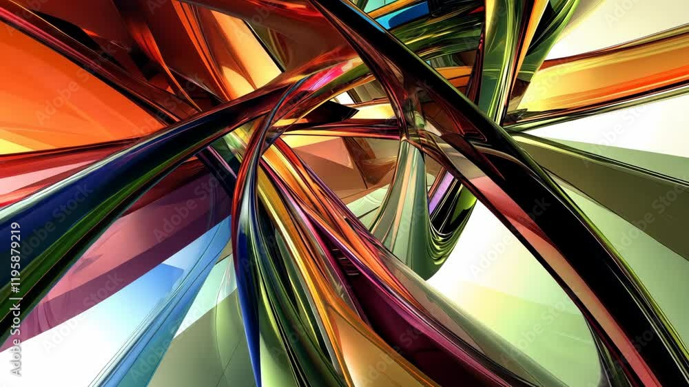 Aufkleber colorful abstract design featuring intertwined shapes and vibrant hues in a dynamic display of form 
