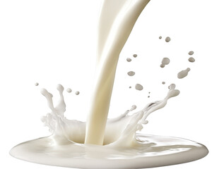 Fototapeta premium Isolated Milk Pouring with Splashes