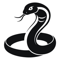 snake icon, snake vector silhouette, curved snake animal design illustration, black reptile graphic symbol, dangerous wild snake outline logo  
