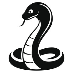 snake icon, snake vector silhouette, curved snake animal design illustration, black reptile graphic symbol, dangerous wild snake outline logo  
