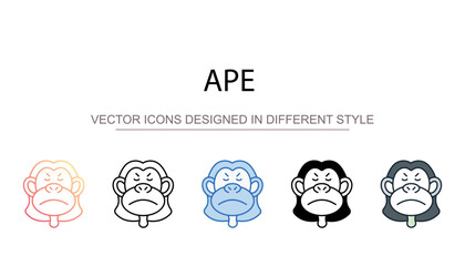 Ape icon design with white background stock illustration