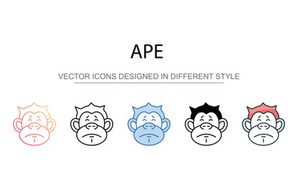 Ape icon design with white background stock illustration