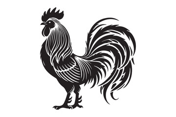 Rooster drawing silhouette