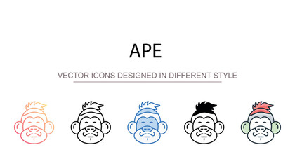 Ape icon design with white background stock illustration