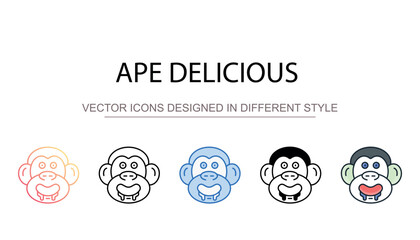 Ape Delicious icon design with white background stock illustration