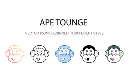 Ape Tounge icon design with white background stock illustration