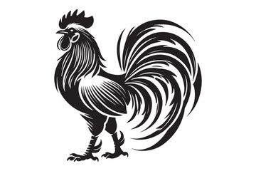 Rooster drawing silhouette